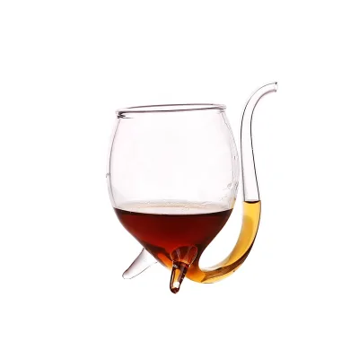 Custom Unique Shape 200ml Single Wall Borosilicate Glass Special Shape Hand Blown Glass Cups Wine Glass Creative Water Tea Cup