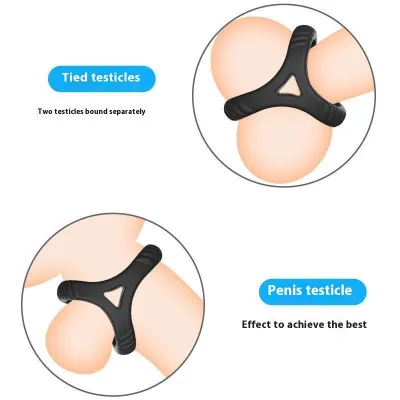 Men's Triple Silicone Soft Cock Ring Semen Locking and Condom Binding Stem Physical Delay Feature Yibrator