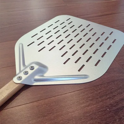 New Design 12 Inch Rectangular Pizza Peel Perforated Pizza Turning Peel for Home Baking
