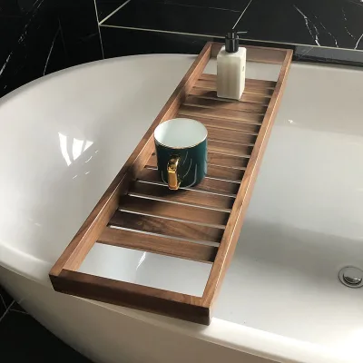 New Arrival Bathroom Tray Caddy Bath Table Bamboo Bathtub Tray Bamboo Bath Caddy for Daily Home Use