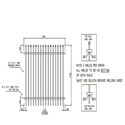 2021 Garden Aluminum Welded White Designs Metal Cheap Fence Gate