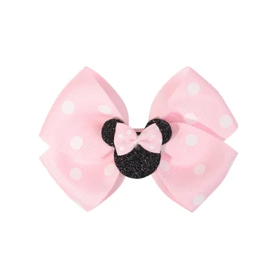 Dot Cartoon Bow Sequin Cute Girl Hair Clip-flytop Brand Nylon Material 10cm European & American Style Daily Use
