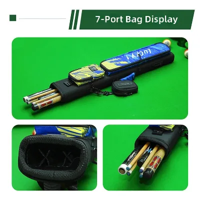 Cross-border Pool Cue Bag 7 Holes Barrel Box PVC Large Capacity Wear-Resistant Nine-Ball 1/2 Billiard Cue Stick 8 Holes Case