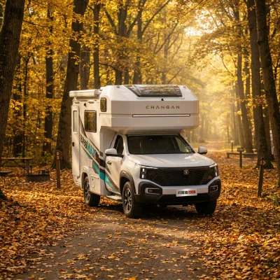 RV on Changan Hunter Chassis 3 Differential Locks Crawl Mode Self-propelled Camper for Long-distance Cross-country Expedition