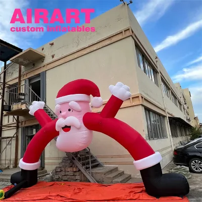 8m Wide Inflatable Santa Claus Shape Arch with Internal Blower for Christmas Business Activity Display