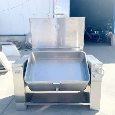 Commercial Stainless Steel Flat Bottom Tilting Frying Pan Large Capacity Industrial Cooking Bratt Pan for Restaurant Canteen