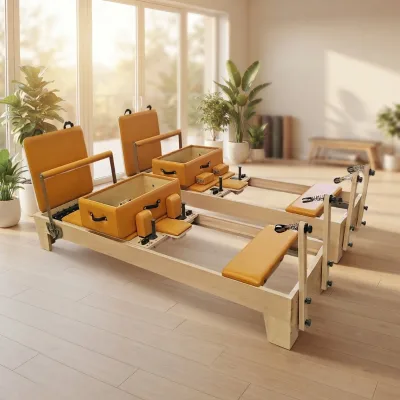 Ce Certified Commercial Yoga Studio Grade Equipment Non Slip New Design Korean Vertical Stand Wooden Pilates Reformer