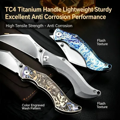Titanium M390 Powder Steel Color Engraved Handle Portable Outdoor EDC Tool OEM ODM Custom Wholesale Model QG007 Flat Pry bar
