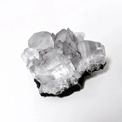 Raw Stone Ore Specimen Shell Calcite with Fluorite Specimen UV Fluorescent Mineral Specimen for Decora