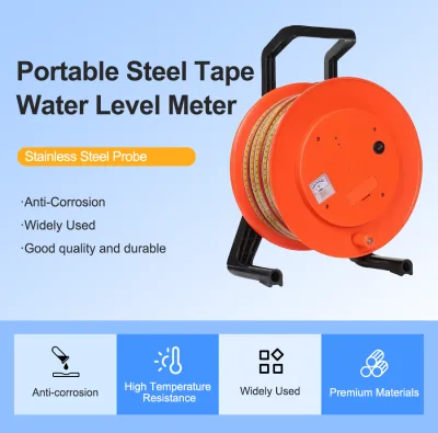 Portable Handheld Steel Water Level Gauge Type Deep Well Groundwater Level Detector for Borehole Mine Water Depth Measurement