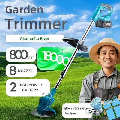 Compact Electric Home Weed Trimmer Retractable Edger Brushless Motor Anti-vibration Handle Titanium Alloy Blades 1200mAh Lithium