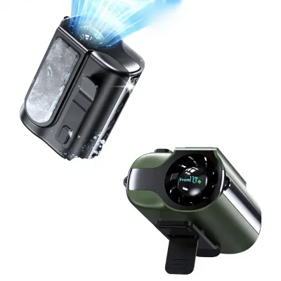 Cross-border New Refrigeration Outdoor Waist Fan Portable Neck USB Fan Lighting Long Life Digital Display Brushless Motor