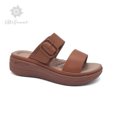 Wholesale Custom Women Platform Slide Sandals Cut-Out Open Toe Adjustable Buckle Summer Beach Slippers OEM Factory