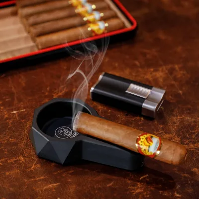 Small Modern Design Ashtrays for Sale Aluminum-magnesium Alloy Single Cigar Ashtray