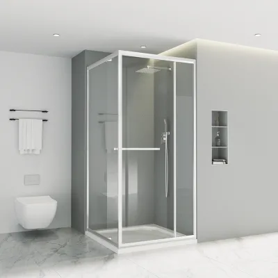 Modern Folding Diamond Corner Hinged Shower Enclosure with Aluminium Alloy Frame Clear Tempered Safety Glass for Home Hotel Use