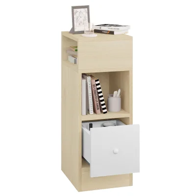 Foldable Bedside Table for Small Spaces, Portable Laptop Desk with Storage Shelf