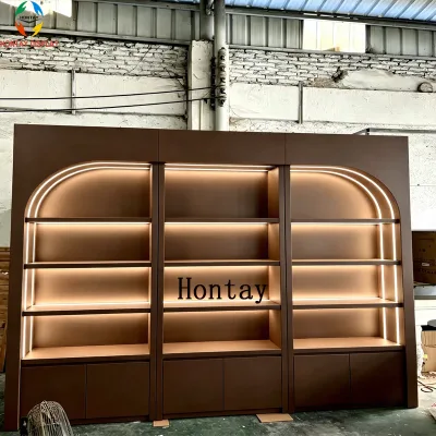 Wholesale Custom Arch Top MDF LED Display Cabinet Floor Standing Base for Sunglasses Jewelry Shop Shopping Mall
