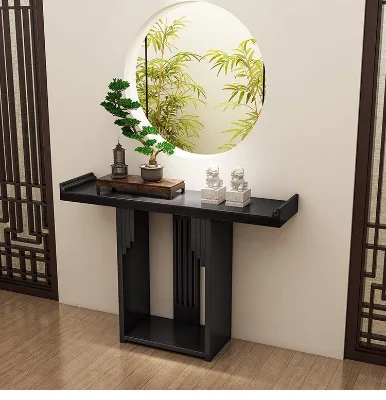 New Modern Entryway Console Table Solid Wood Long Table Upturned Ends for Living Rooms Corridors-Joyan CT028 (Waterproof