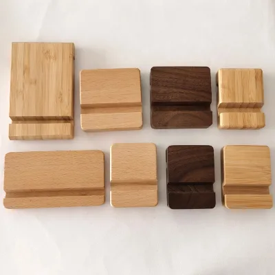 2026 Hot Selling Wood Bamboo Desk Phone Holder Stand for Smart Phone Tablet Holder