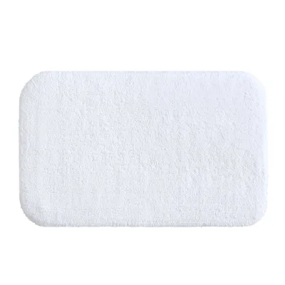 High Pile Shaggy Cotton Bath Mat, Solid Color Absorbent Non Slip Soft Fluffy Bathroom Floor Rug
