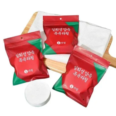 Custom 22x20cm Biodegradable Soft White Disposable Non-Woven Compressed Towels for Hair Salons-Portable & Hygienic