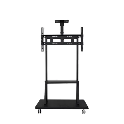 Factory Hot Selling Tilt Height Adjustable Mobile Metal Steel Lift Mobile TV Cart 360 Degree Cart TV Trolly