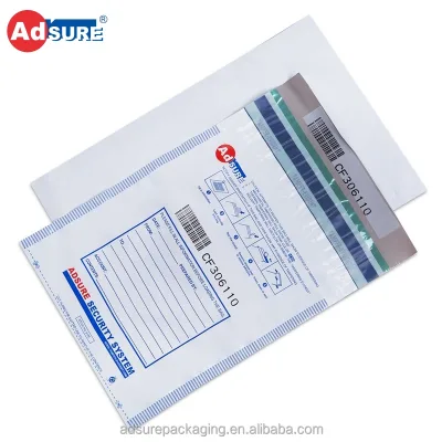 Level 4 Opaque Security Bag With Barcode/Plastic Safe Bags/Plastic Bank Cash Safe Tamper Evident Security Bag