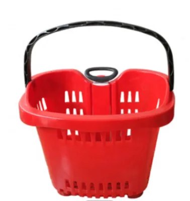 45 L Plastic Shopping Baskets with Handles Store Baskets Retail Baskets for Market Grocery Supplies