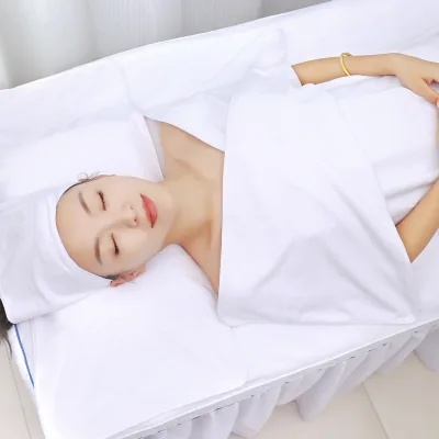 Unisex Luxury Adjustable Closure Soft Velour Shower Pure Color Microfiber Bath Wrap Women's Spa Wrap