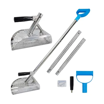 JH-Mech Sand Flea Rake With Long Handle Comfort and Protection Durable Efficient Stainless Steel Beach Sand Rake