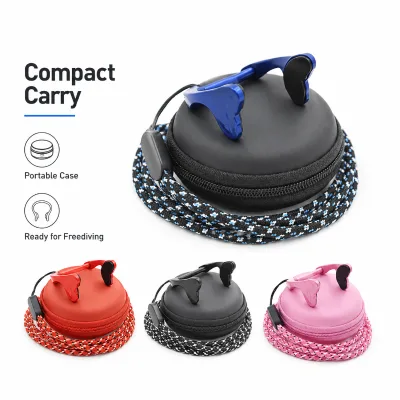 Sinodiving Lightweight Freediving Nose Clip Aluminum Alloy Frame Anti Slip Silicone Grip with Portable Case for Scuba Diving OEM