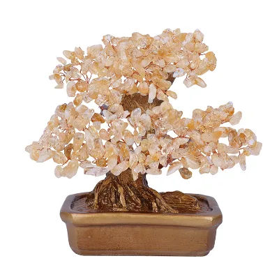Crystal Fortune Tree Natural Mineral Decorative Ornament for Wealth & Feng Shui Handcrafted Crystals Ornament