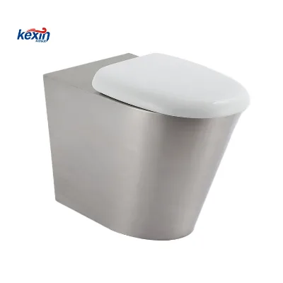Kexin High Quality Wall-Mounted One Piece Stainless Steel Toilet Dual-Flush Gravity Flushing Ceramic Seat Cover for Bathroom