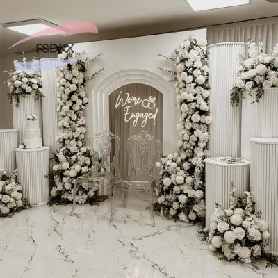 Rectangle Half Round Flower Wedding Gold Arch for Party Events Decor