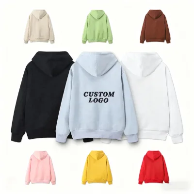Label Free Unisex Hoodie 100% Cotton Oversized Kangaroo Pocket Heavyweight Blank Pullover