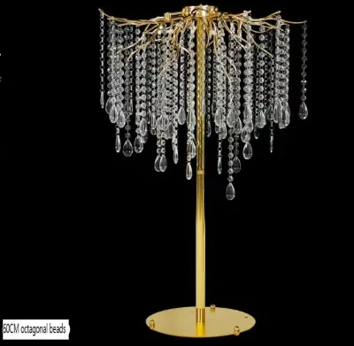 Modern Gold Centerpieces Rechargeable Acryl Table Metal Wireless Led Light Table Centerpiece for Wedding Events