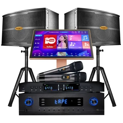 CHENISOK Factory Price 550W Power Amplifier Home KTV System Karaoke Music Player 2-Piece Wireless Microphones Full Set 1T-8T