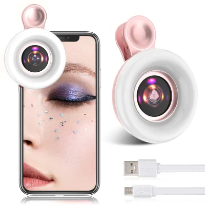 2022 New Design Drop Shipping 15X HD Eyelashes Light Macro Lens with 53 LEDs Fully Multi Coated for Mobile Phone Camera