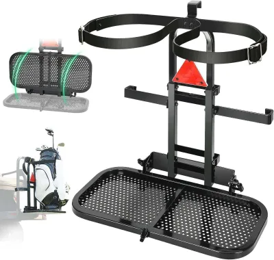 Universal Stainless Steel Golf Cart Foldable Bag Bracket Car-mounted Golf Bag Holder