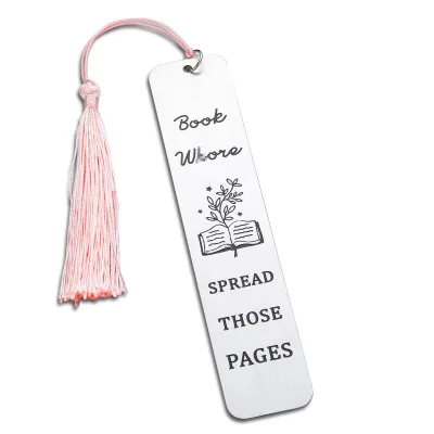 Cute Stainless Steel Crafts Bookmark with Leather Book Cover Wholesale Business School Office Supplies for Gift Packaging
