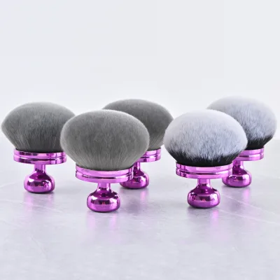 HEXUE Custom Mushroom Kabuki Makeup Brush 6 Hair & Handle Color Portable Loose Powder Blush Foundation Cosmetic Brush
