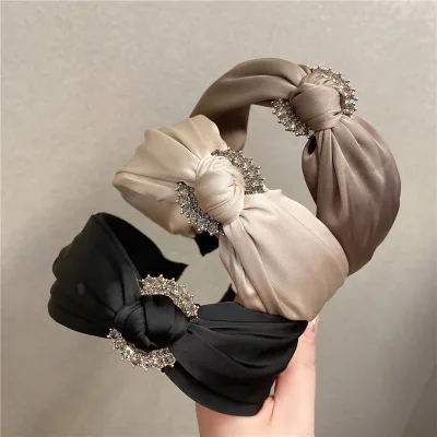 Korean High-End Fashion and Atmospheric Headband Wide Brimmed Rhinestones Elegant Headband Ladies' Seasonal Headband