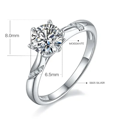 1ct Colorful Ice Flower Cut Moissanite Luxury Designer Wedding Ring High Jewelry White Gold Plated S925 Silver Diamond Main