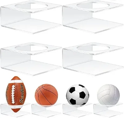 Custom Acrylic Sports Ball Storage Rack Football Basketball Volleyball Soccer Display Case-Retail Display Stand for Collections