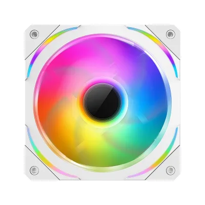 For V120 Curved Mirror ARGB Case Fan 12CM Desktop Computer Heat Dissipation Colorful Inside and Outside Luminous Silent Wind