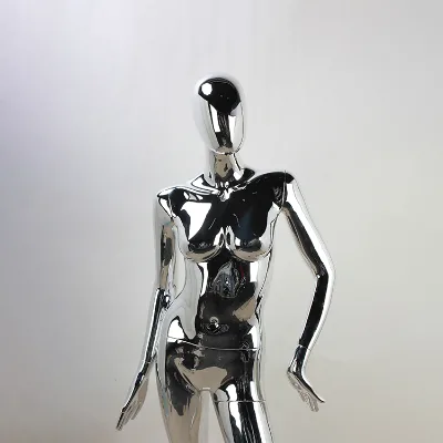 Wholesale Egg Head Electroplating Gold Plated Female Standing Mannequinn