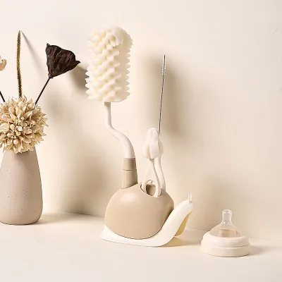 Eversoul OEM Service New 360 Degree Rotating Sponge Brushes Straw Cleaner Set Bottle Cleaning Brush With Cute Base