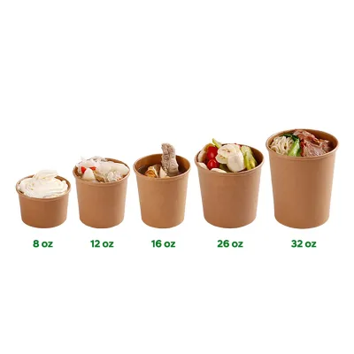 8 oz 8oz 250ml Custom Printed Printing logo for Ice Cream Disposable Noodle Bowl Container Kraft Paper Soup Cup with Lids