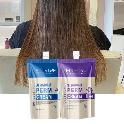 Professional Salon Acid Permanent Hair Straightening Cream Lotion Keratin Herbal Collagen Natural Oils Coarse Hair Frizz Control