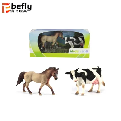 Realistic Cow and Horse Plastic Farm Animal Toy in Bulk